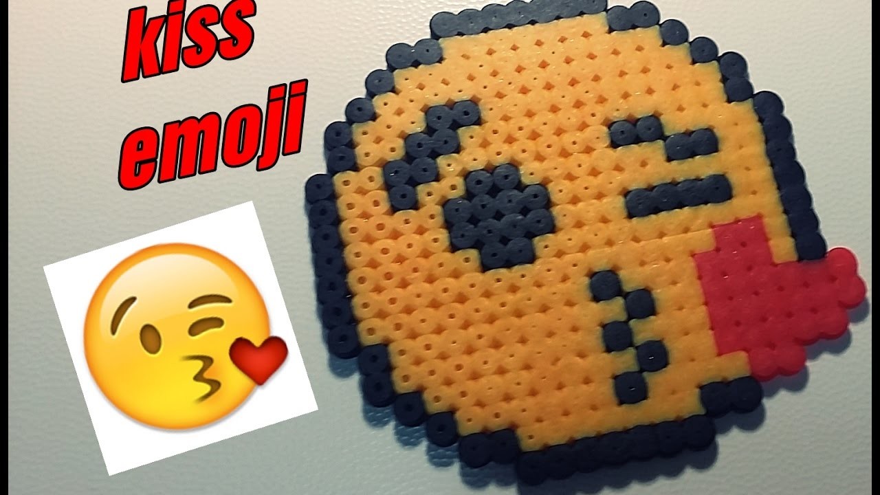 Kiss emoji con perline da stirare hama beads.pyssla ||kamipucca||