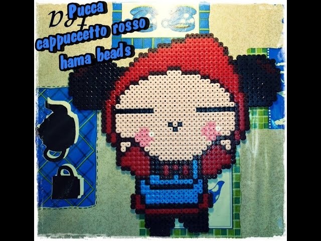 Pucca gigante cappuccetto rosso hama beads.pyssla- kamipucca-