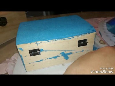 Tutorial decorazione di.una scatola di.legno con la tecnica del decoupage parte 5. .
