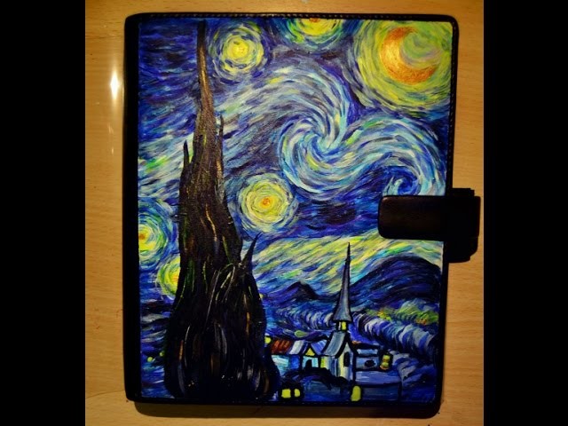Starry Night (Van Gogh) - hand painted planner by Claudia Iavarone