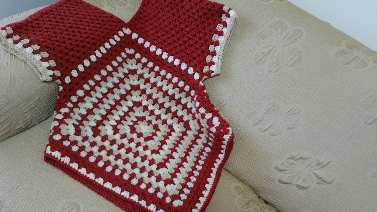 Maglia uncinetto tutorial.Blouse crochet granny square