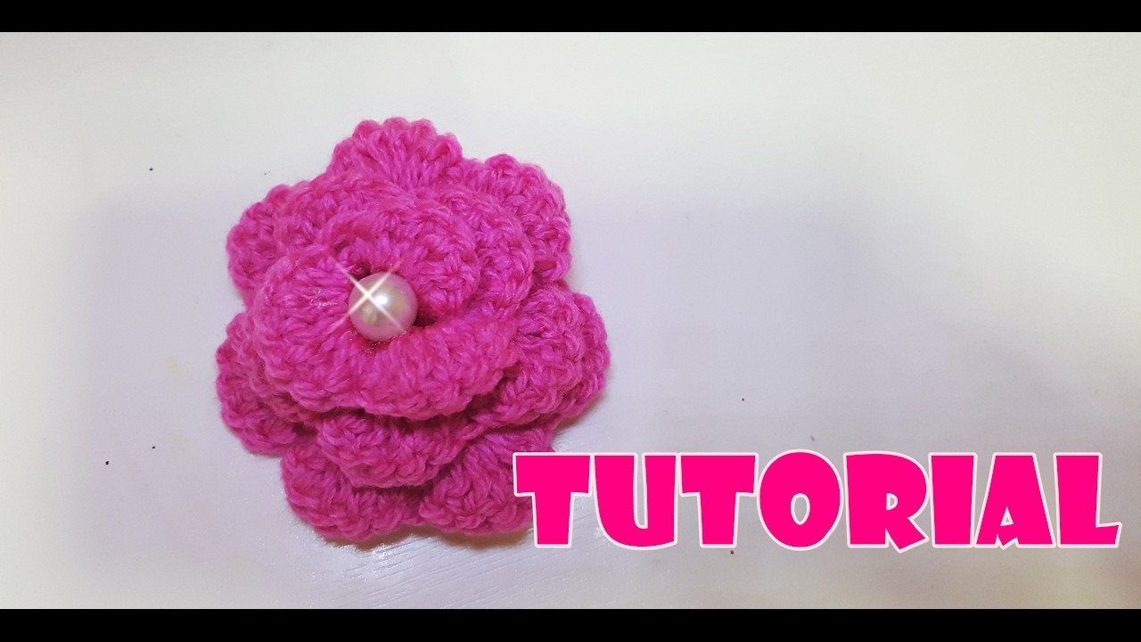 Tutorial FIORE 3D all'uncinetto - 3D Crochet flower - very easy - facilissimo
