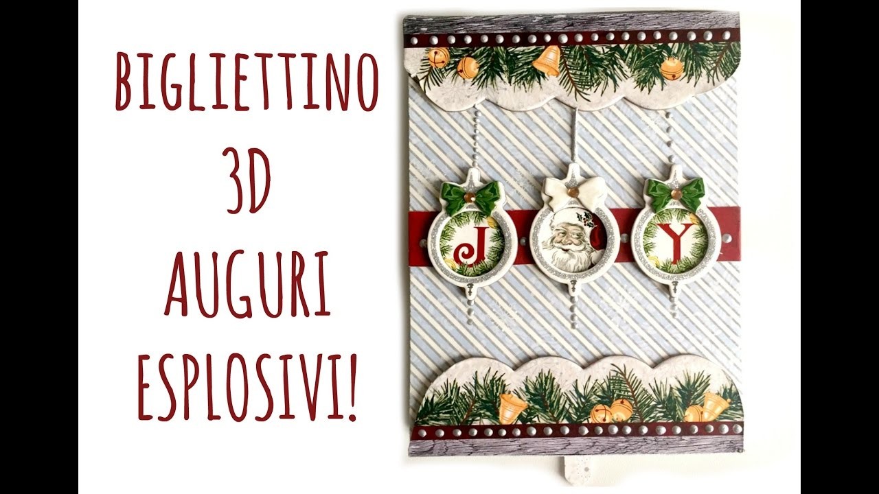 Card 3D di Natale: Auguri esplosivi! (scrapbooking. Natale) + estazione acquerelli PentelArte per Te