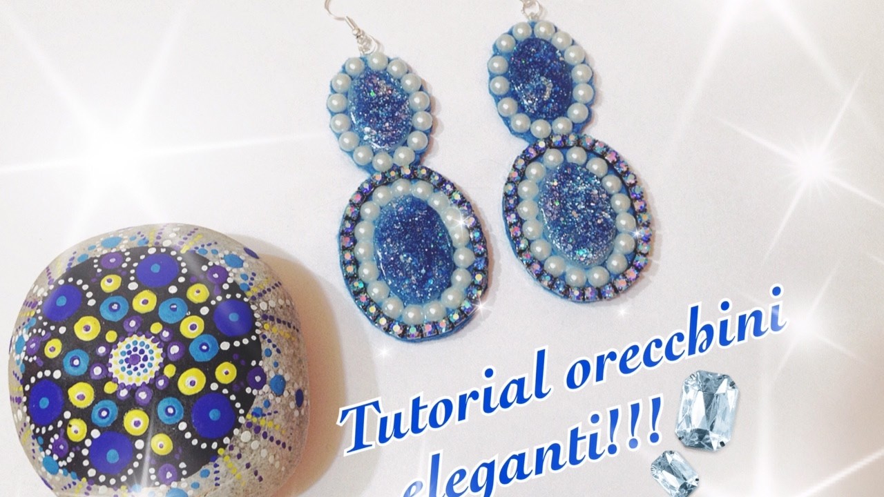 Tutorial orecchini eleganti!!+ Cabochon in colla a caldo!!Diy earrings!!!