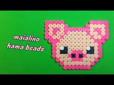 Maialino pig hama beads-pyssla ||kamipucca||