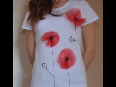 °t-shirt DIY°  TUTORIAL T-SHIRT PAPAVERI FAI DA TE
