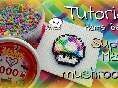 Tutorial HAMA beads Super Mario Fungo _ mushroom (Pyssla) | PuccinaCreations