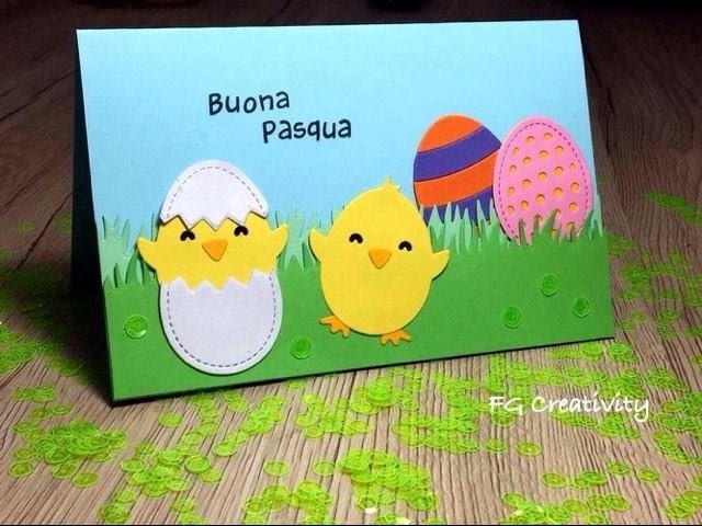 Tutorial Biglietto di Pasqua con Happy Hatchling di Lawn Fawn DIY Easter Card