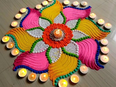 Rangoli for Diwali. lakshmi pada FESTIVAL'S rangoli designs #597