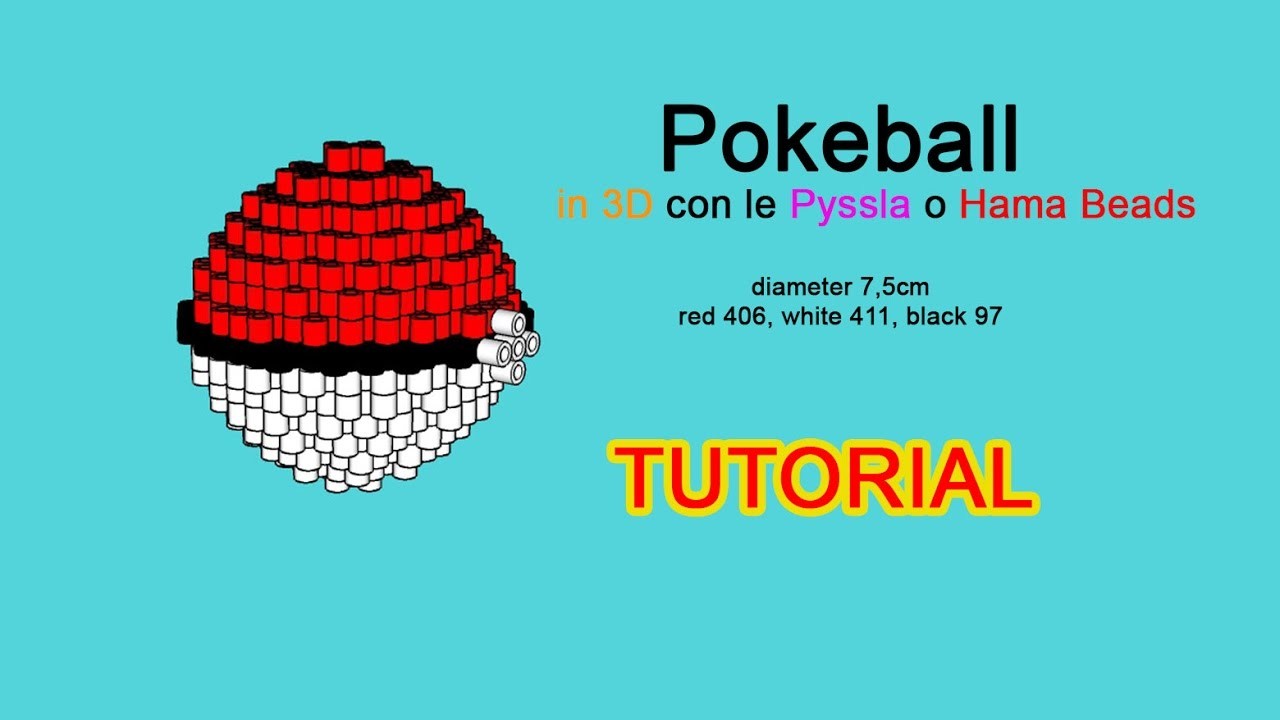 Tutorial Pokeball dei Pokemon in 3D con le Pyssla o Hama Beads