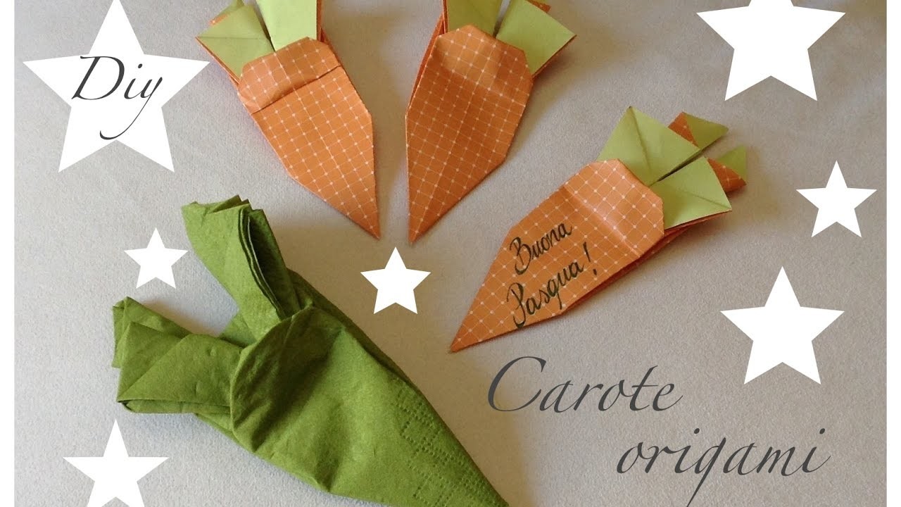 Origami facile per Pasqua -la Carota di carta-