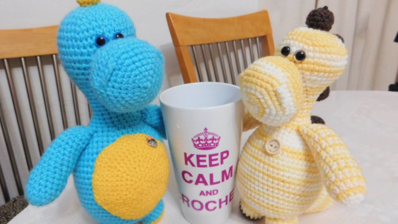 Dinosaurio Amigurumi a Crochet , Video 1 Version (ZURDO)