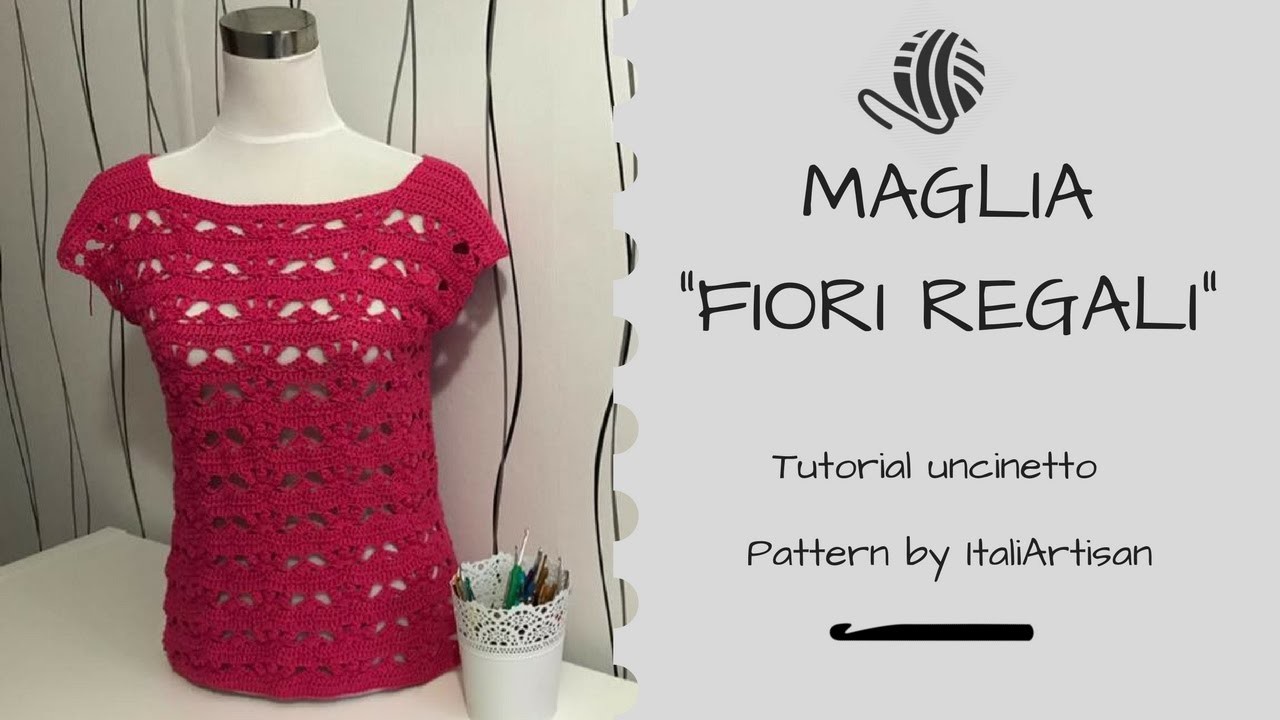 Maglia Fiori Regali, Tutorial uncinetto, Crochet Shirt, Royal Flowers Shirt