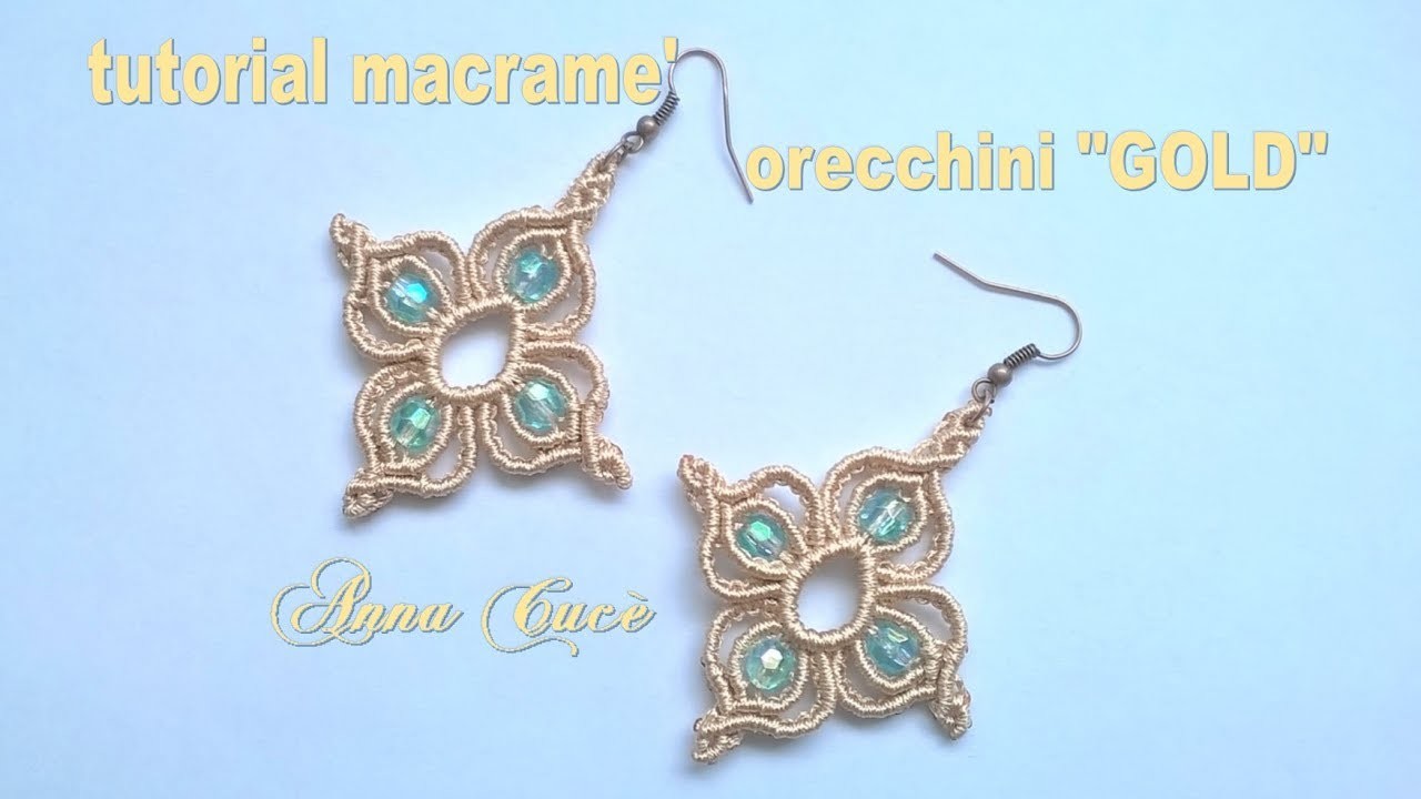 Tutorial macramè orecchini "Gold". Tutorial macramè earrings "Gold". Diy tutorial