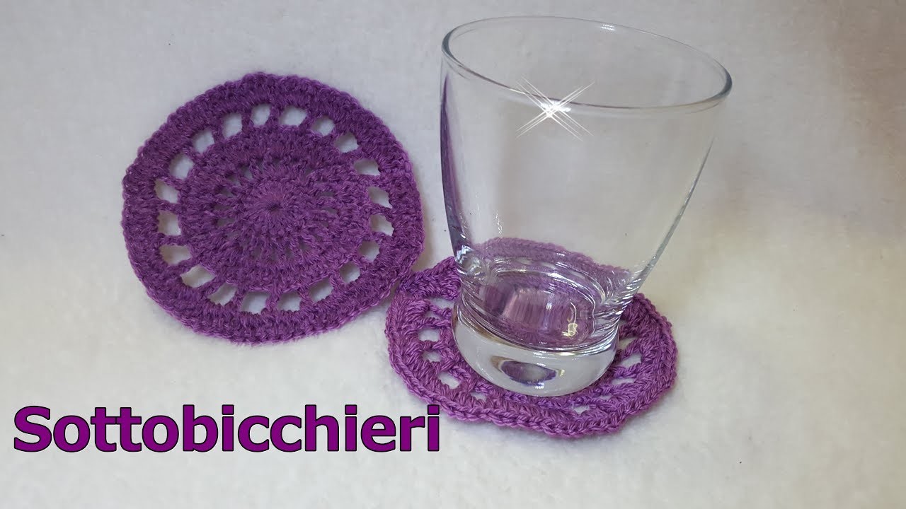 Tutorial SOTTOBICCHIERI fai da te all'uncinetto - Crochet Coasters - spiegazione passopasso