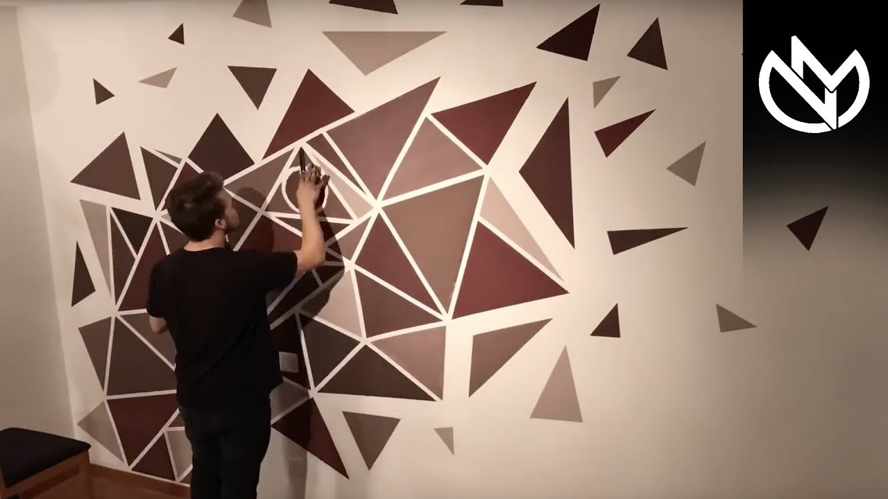 How to paint a PERFECT geometric wall! (EASY PAINTING)