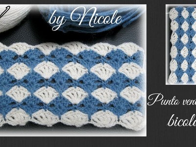 Uncinetto: punto ventagli bicolore all'uncinetto- crochet stitches