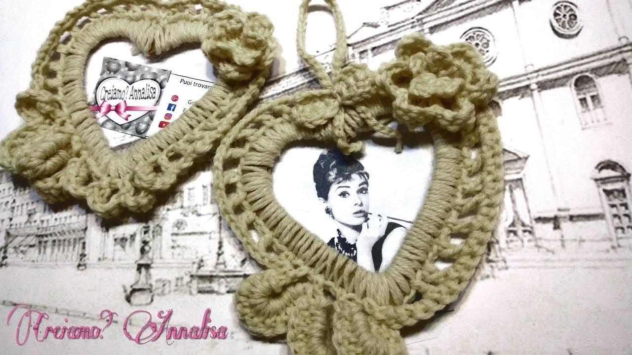 Portafoto shabby ad uncinetto  Crochet hook photo cornice