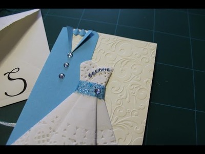 Wedding Card Vestiti Azzurro Bianco - DIY
