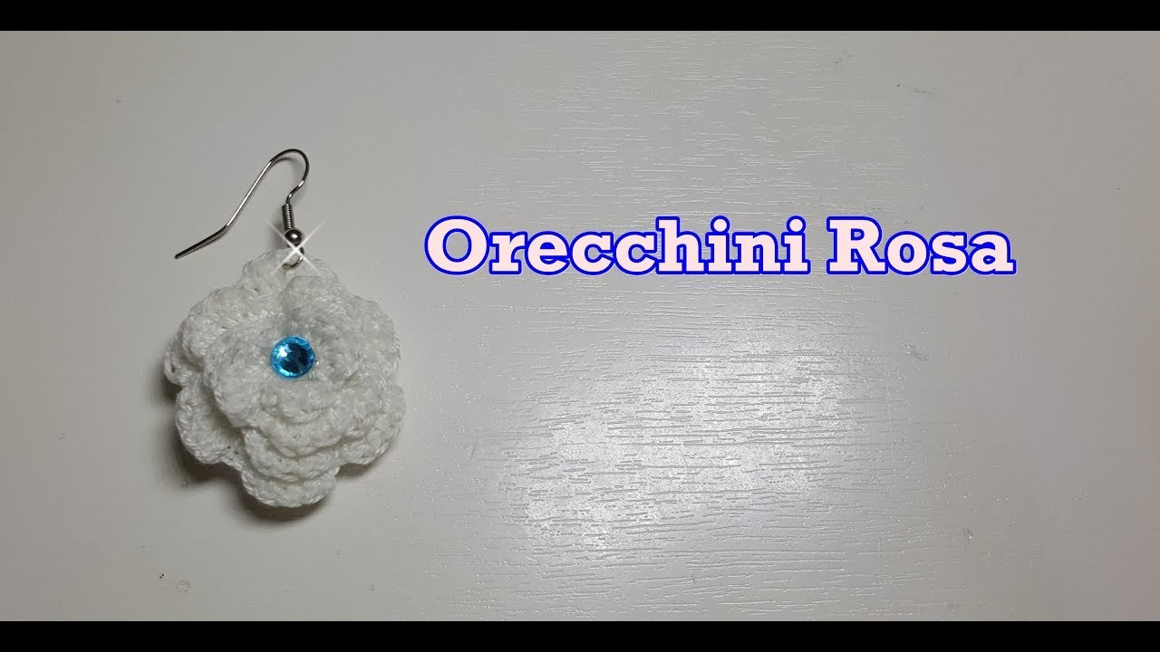 Tutorial Orecchini ROSA all'uncinetto facilissimi -spiegazione passopasso- crochet easy tutorial