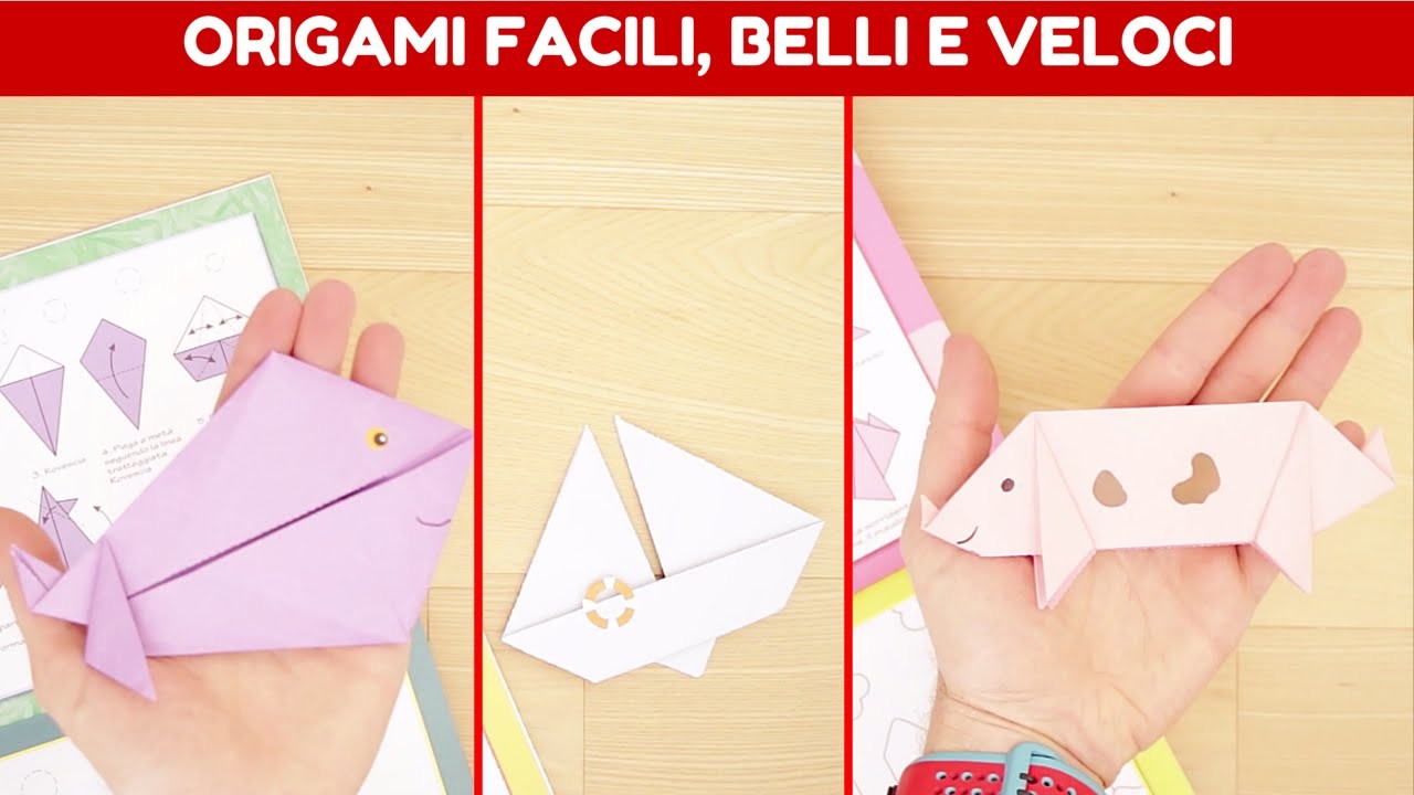 Origami facili, belli e veloci con istruzioni passo passo: animali + barca