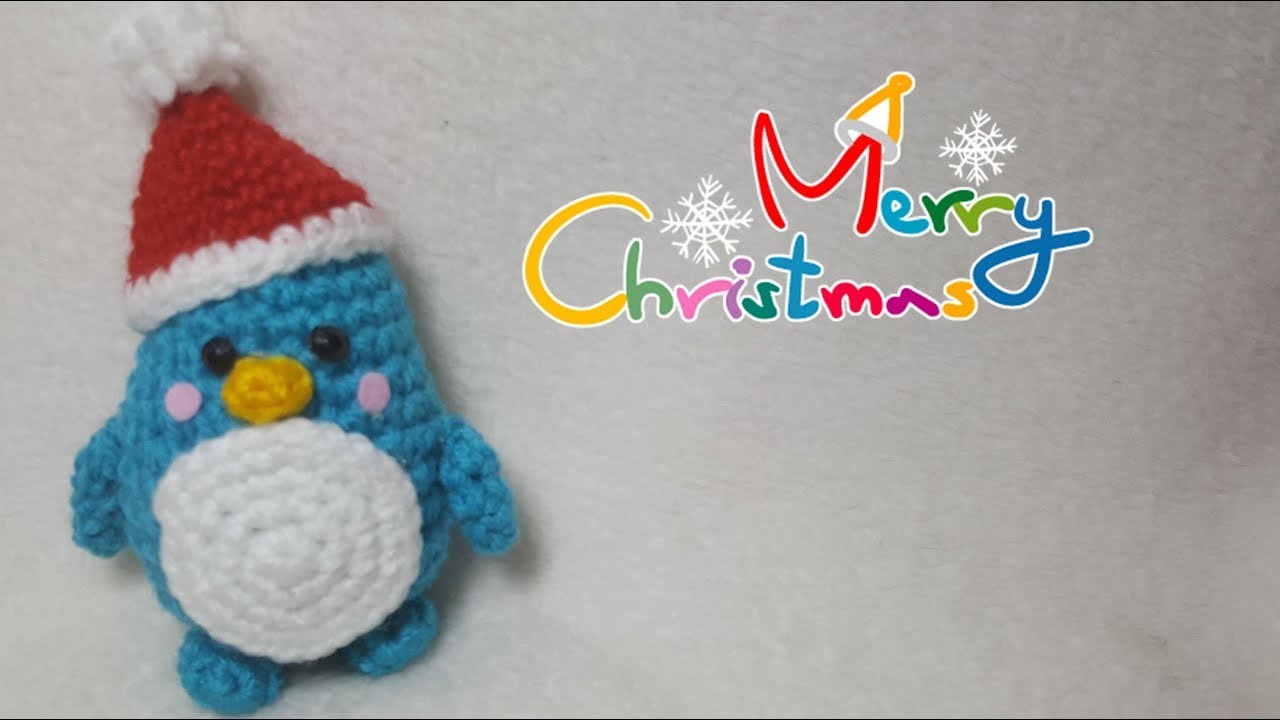 Pinguino natalizio amigurumi all'uncinetto - decorazioni di Natale fai da te all'uncinetto