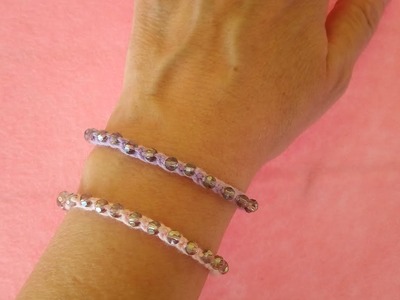 Bracciale con Perle ad Uncinetto Crochet Bracelet Pearl - Brazalete perlas crochet Pulsera crochet