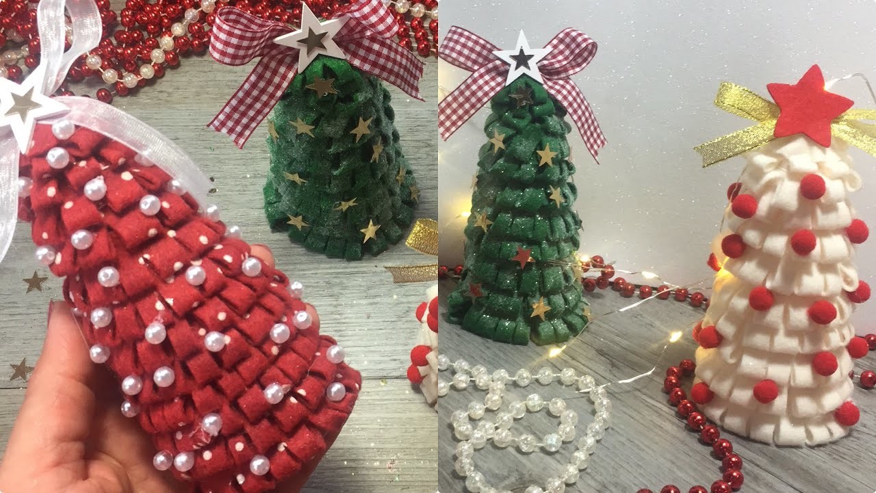 Easy DIY for Christmas tutorial facilissimo per Natale How to make a little tree with plastic glass
