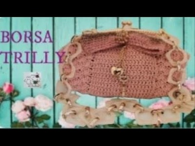 BORSA TRILLY❤BORSE ALL'UNCINETTO ❤POCHETTE UNCINETTO ❤BORSA UNCINETTO CON CHIUSURA CLIC CLAC❤