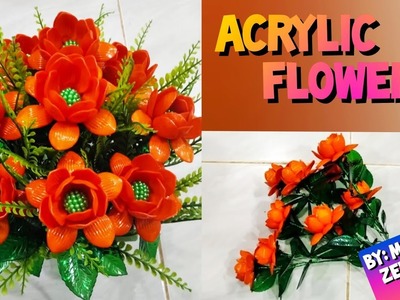 DIY TUTORIAL Cara Membuat Bunga Akrilik Oren ll ACRYLIC FLOWER