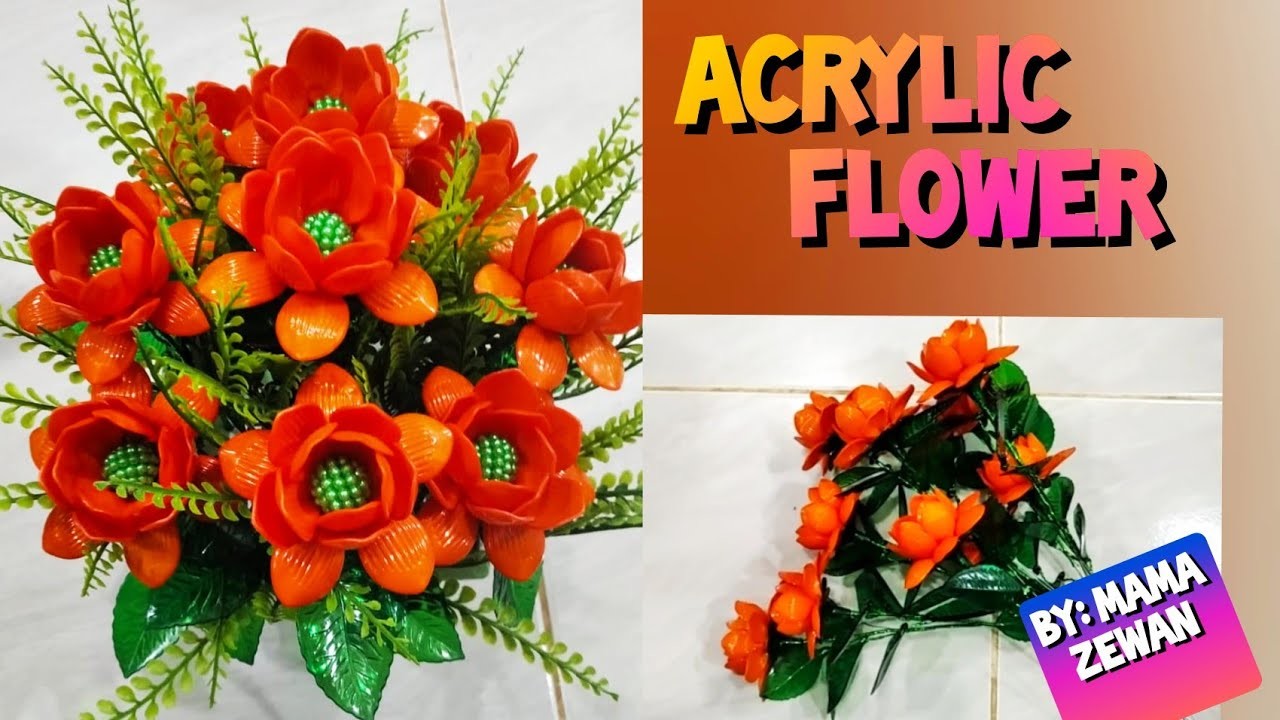 DIY TUTORIAL Cara Membuat Bunga Akrilik Oren ll ACRYLIC FLOWER
