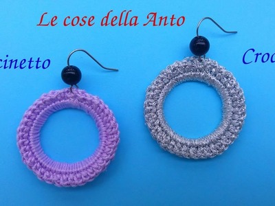 Tutorial facile orecchini uncinetto riciclo anelli bottiglie di plastica Crochet earrings recycling