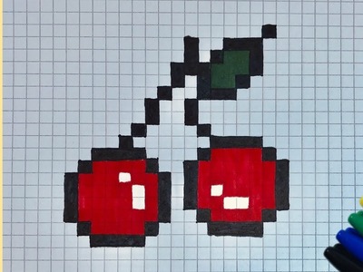 Come Disegnare una ciliegia Pixel Art | How to Draw a Cherry pixelart