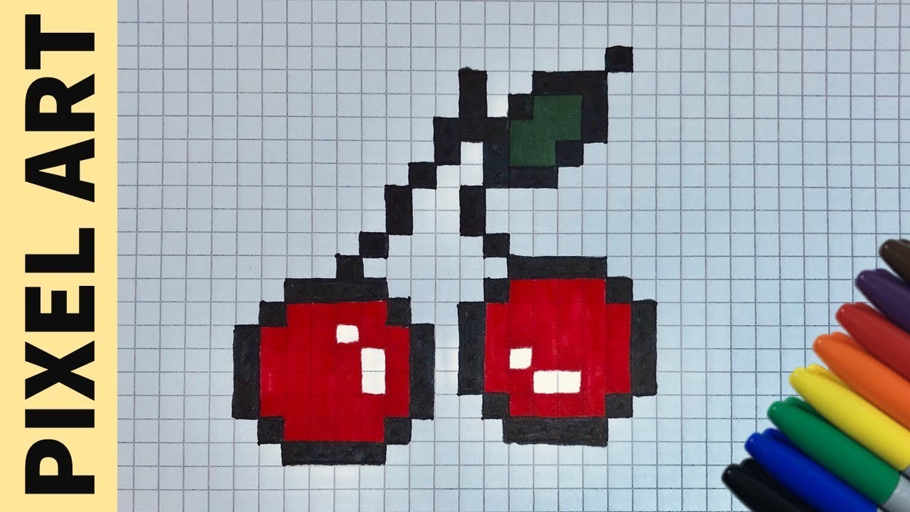 Come Disegnare una ciliegia Pixel Art | How to Draw a Cherry pixelart