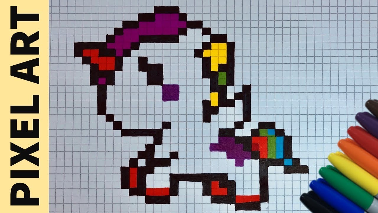 Come disegnare Unicorno Kawaii - Pixel Art | How to Draw Unicorn pixelart
