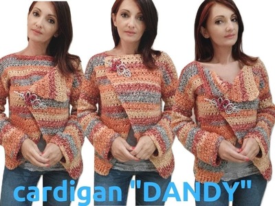 TUTORIAL:Cardigan "Dandy".cardigan crochet.lafatatutofare