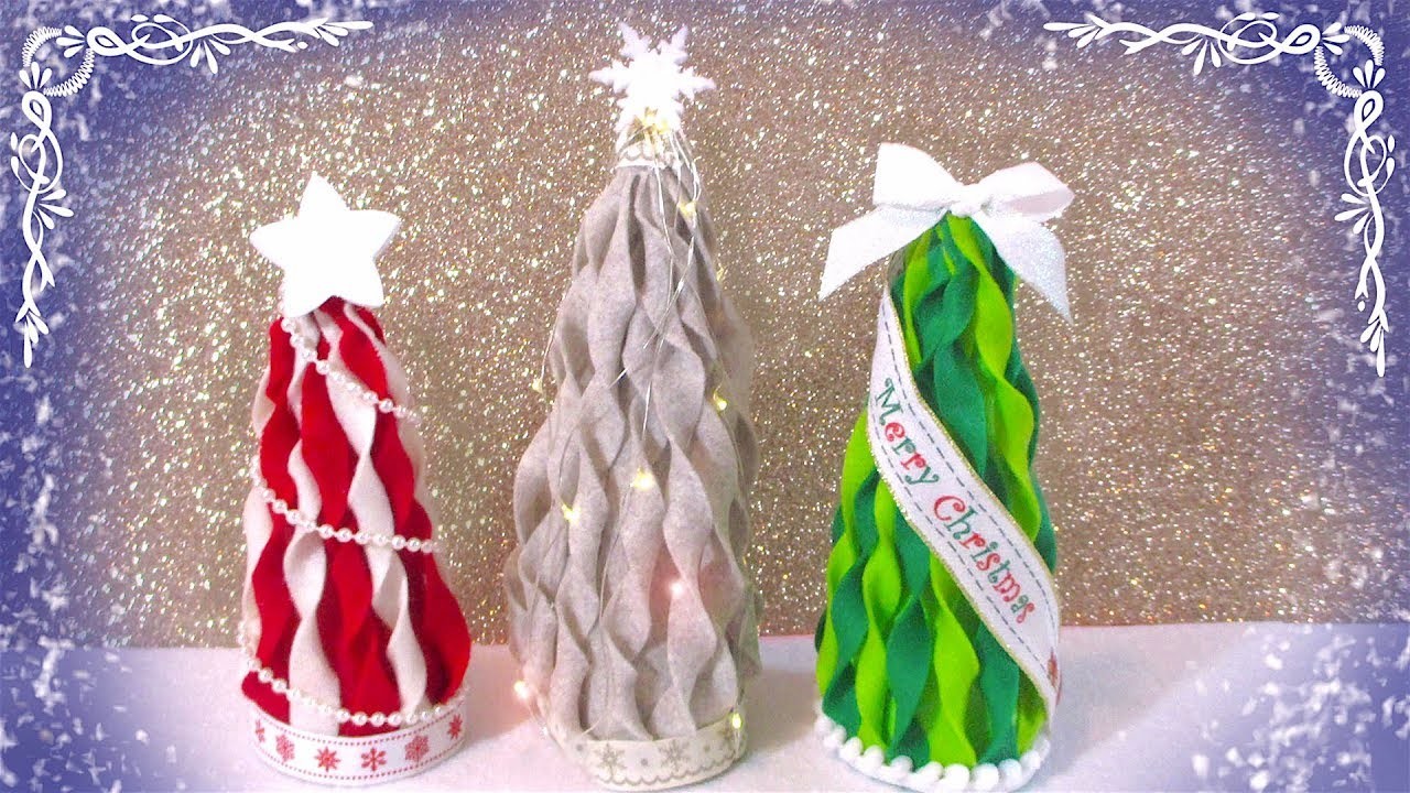 Tutorial alberi di Natale fai da te in feltro pannolenci - Felt Christmas tree