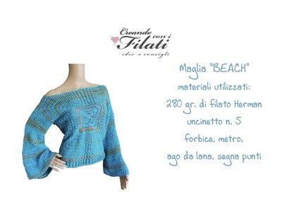 Maglia  "Beach" tutorial uncinetto.crochet ????Creando con i filati ????