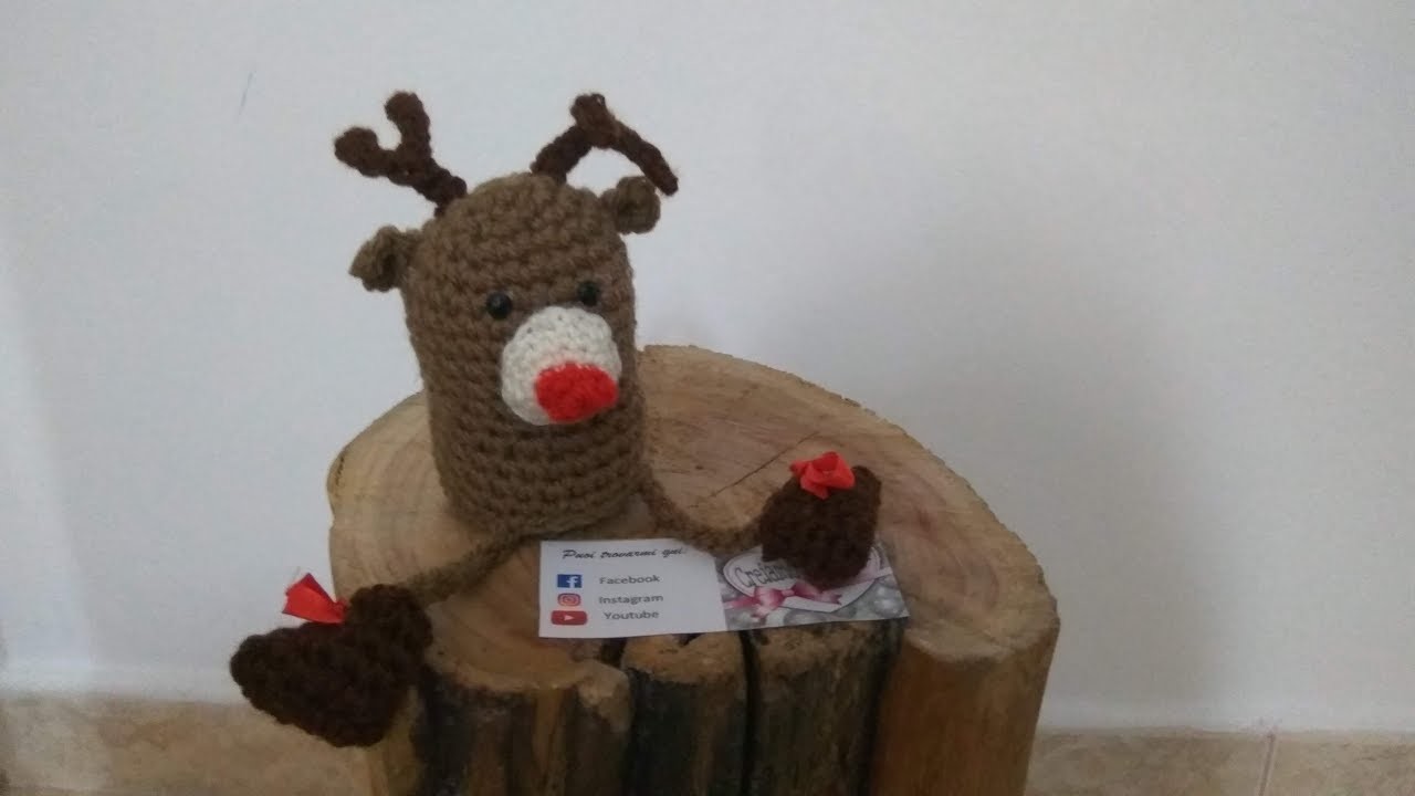 Renna  Rudolph stilizzata  amigurumi crochet uncinetto Natale facile