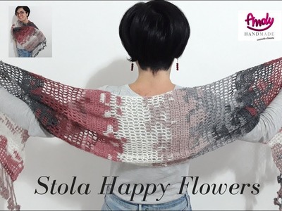 TUTORIAL Stola Sciarpa uncinetto - Happy Flowers crochet