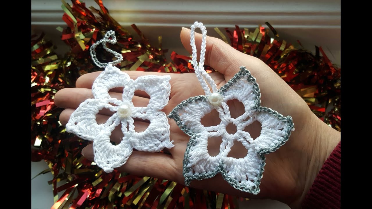 TUTORIAL:Come realizzare una stella  di Natale ad uncinetto.Uncinetto per principianti.Easy crochet!