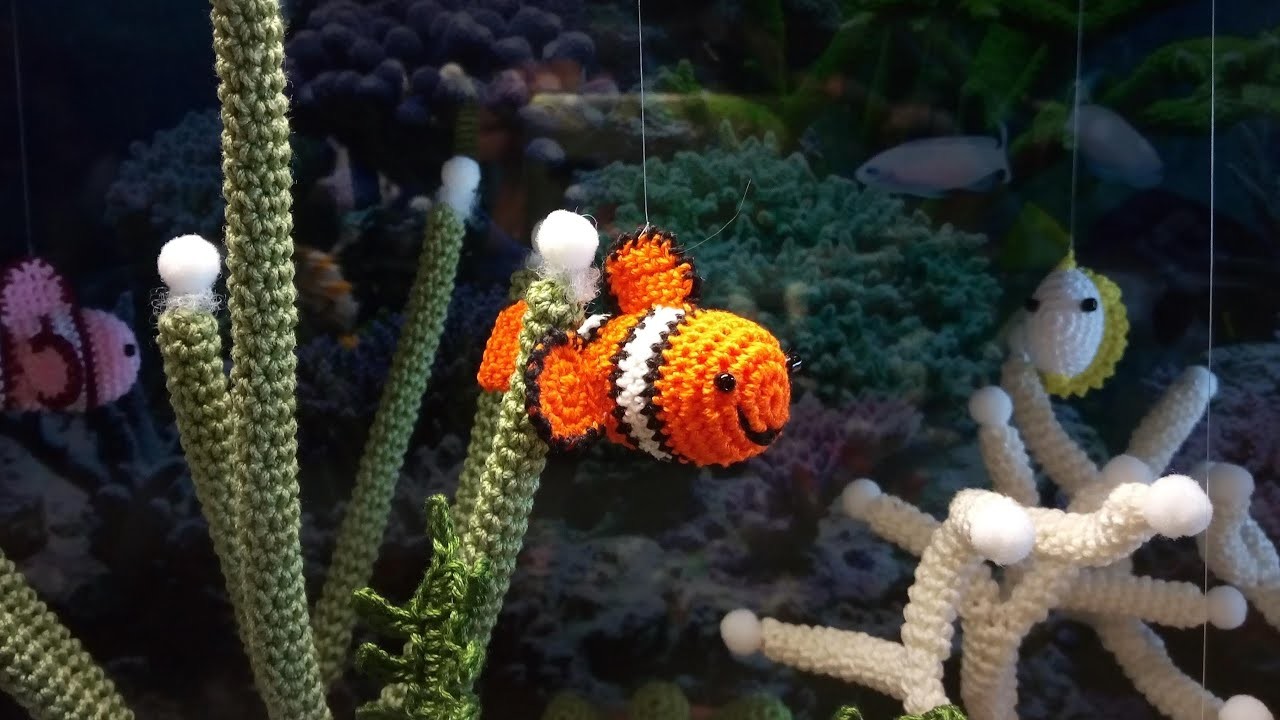 #tutorial #pescepagliaccio #Nemo #acquario #uncinetto - #Crochet #FishTank #clownfish #fish