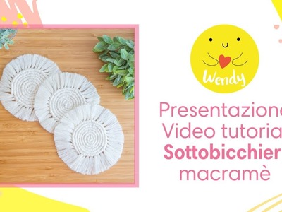 Sottobicchieri con corde di macramè ✨ Presentazione workshop macramè per principianti Wendy Shop