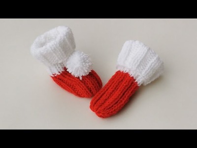 Scarpine Babbo Natale ai ferri per neonato. Tutorial semplice realizzabili in tutti i colori  ????????????❤️