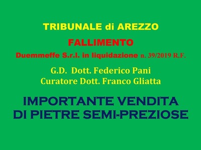 ASTA IMPORTANTE VENDITA DI PIETRE SEMI PREZIOSE, Offerta minima € 4.900