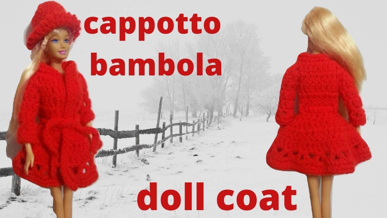 Uncinetto cappotto bambola   doll coat dress crochet