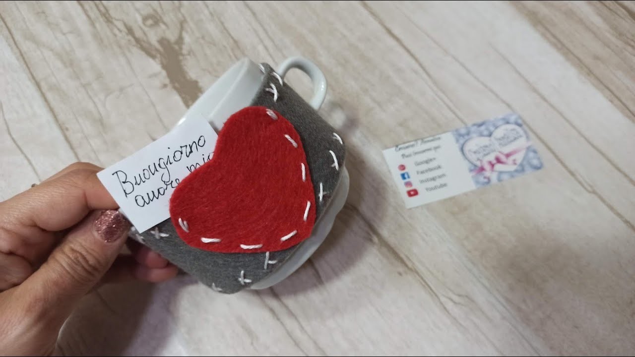 Feltro Tazza d'amore cucito creativo san valentino facile veloce