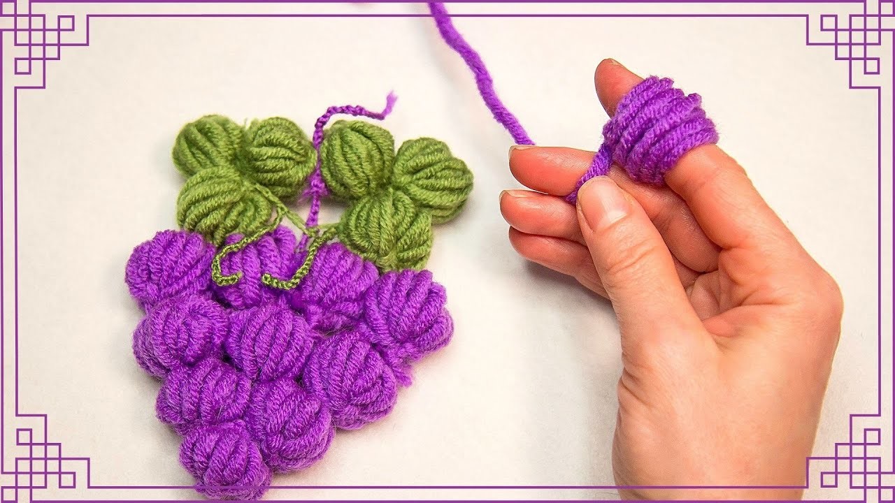 Idea super facile per fare l'uva di lana, semplice da realizzare!