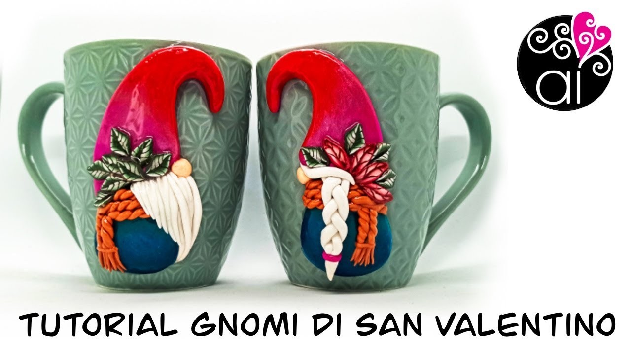 Tutorial Gnomi di San Valentino | Polymer Clay Tutorial Gnomes on Mugs