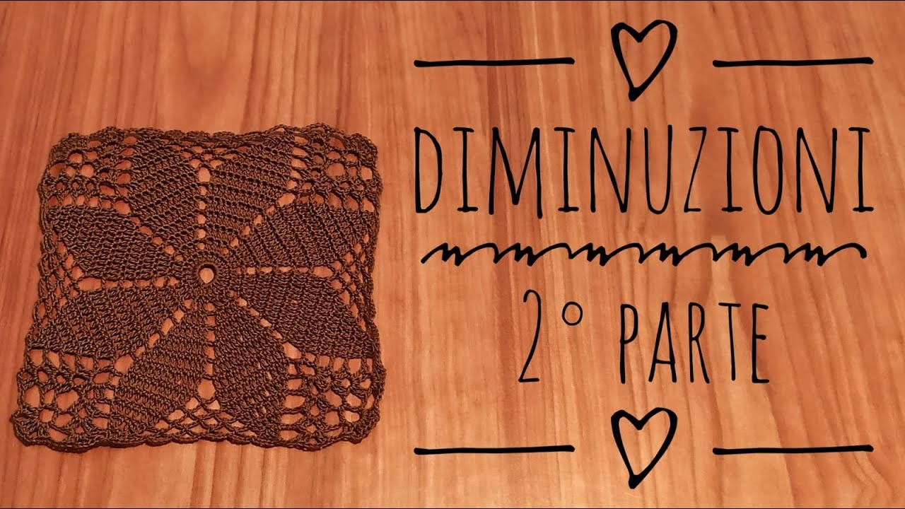 TUTORIAL UNCINETTO 2° parte: DIMINUZIONI mattonella completa. crochet